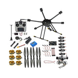 DIY T850 850mm 6-Axle Carbon Fiber Frame Kit 4108 380KV Brushless Motor 40A ESC AT10 Radio W/ 2-Axle Assembled Brushless Gimbal