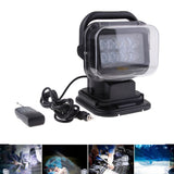 LED Marine Remote Control Spotlight Truck Car Boat Search Light - Black