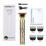 T9 USB Rechargeable Hair Clipper Electric Hair Trimmer Cordless Shaver Beard Razor 0mm Men Barber Hair Cutting Machine for men