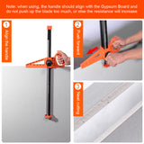 Gypsum Board Cutter Precision Cutting Tool Portable for Drywall Hand Push with Double Hnadle&amp;4 Bearings 20-600mm Cutting Range