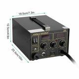 40W 3 in1 Soldering Iron Rework Station SMD Hot Air Gun Solder Welder 5 Nozzle 968D+ PID Program