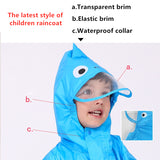 1-10 Years Old Kids Blue Dinosaurs Raincoat Outdoor Jumpsuits Waterproof Rainwear Baby Boy Girl Raincoat And Rain Pants Suit