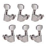 Folk Guitar Parts Alloy String Tuning Pegs Tuners 3R3L Square Button Chrome