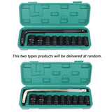 10PCS 1/2 Inch Electric Wrench Accessory Set Steel Sleeve Set Household Multifunctional Practical Sleeve Set with Storage Box