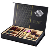 24Pcs Dinnerware Set Gold Cutlery Set Stainless Steel Steak Knife Fork Coffee Spoon Gift Box Flatware Set Kitchen Accessories