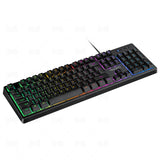 Pink Blue Gaming Keyboard Mechanical Feel Wired USB RGB Backlit Color Matching 104 Keys Keyboards for PC Home Office Gamer