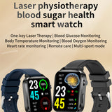 Smart Watch 1.7inch Blood Glucose Laser Treatment Body Temperature Accurate SPO2 BP 24H Heart Rate Health Monitoring Smartwatch