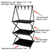 Outdoor Camping Cups Bowls Folding Drying Rack Hung Shelf With Hook Aluminum Alloy Bracket Picnic BBQ Tableware Cookware Storage