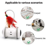 Automatic Sensor Cat Toys Interactive Smart Robotic Electronic Feather Teaser Self-Playing USB Rechargeable Kitten Toys for Pets