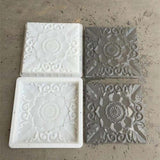 Cement Mold Pavement Stone Mold Stepping Stone Mold Reusable Concrete Mold for Patio Garden Lawn Pavement 40x40x6cm