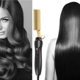 Hair Straightening Brush Straightener Flat Iron Smoothing Hot Heating Comb pressing Hair Straight Curling Iron electric Comb
