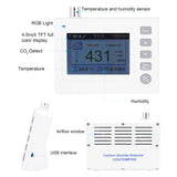 Tuya Wifi 4.0inch TFT Full Color Carbon Dioxide Detector CO2 Rechargeable Air Quality Meter Support Generate&amp;Export PDF File