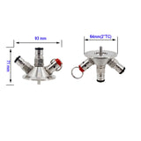 2"TC Ball Lock Tapping Head with 60cm Silicone Hose Rated Pressure Relief 35 psi