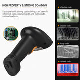 2-in-1 2.4G Wireless Barcode Scanner &amp; USB Wired Barcode Scanner Handheld 1D Bar Code Scanner Reader for Computer Laptop