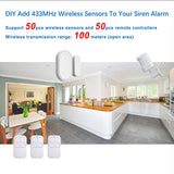 SN10+SN11 Tuya Wireless Siren 433MHz strobe siren Alarm Horn 110dB Light Siren For Home Security Burglar Alarm System