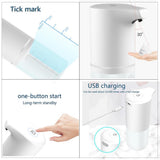 350ml Automatic Soap Dispenser USB Charging Infrared Induction Foam Soap Dispenser Hand Sanitizer Touchless Bathroom Accessories