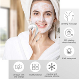 Silicone Sonic Face Scrubber Brush Skin Care Ultrasonic Cleaner Waterproof Face Cleansing Brush Remove Blackhead Beauty Massager