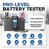 TOPDON Car Battery Tester 12V 100-2000CCA Lead-Acid Battery Alternator Tester Load Tester Spark Free Metal Clamps BT300P