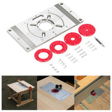 235x120x8mm Trimming Machine Flip Board Universal Router Table Insert Aluminum Alloy Plate Multifunctional Woodworking Benches