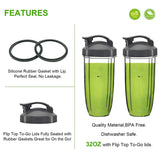 Replacement Cups 32 Oz with Lids for Original NutriBullet Blender Pro 900W 600W for Nutri Blade Replacement Parts