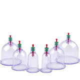 6Pcs/Set Suction Cup Vacuum Cupping Jar Ventouse Body Massage Cans Massager Meridian Rubber Head Anti Cellulite Health Care