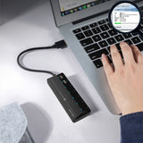 USB3.0 splitter 7 ports with power supply Hub computer high-speed expansion conversion multi-interface hub