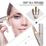 2 In 1 Mini Electric Epilator Eyebrow Trimmer USB Female Body Facial Lipstick Shape Hair Removal Women Painless Razor Shaver