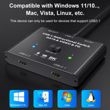 2-way Data Video Switcher 2 In 1 Out / 1 In 2 Out 100w Usb C Switcher Selector 8k 10gbps Hd Splitter