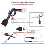 5PIN LED Strip Connector Kit - 10mm 5050 RGBW LED Connector Kit Include 9.8FT Extension Cable, Strip to Strip Jumper