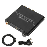 Digital to Analog Sound Converter 192KHz Optical to RCA Stereo DAC Converter with 3.5mm Output Volume Bass Control for TV HD DVD