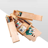 Multifunctional Wood Sketchbox Easel, Paint Palette, Portable Beechwood Sketchbox Artist Desktop Case For  Art Supplies