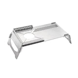 Folding Stove Table Home Heat Insulation Cooking Desk Outdoor Camping Burner Bracket Picnic Portable Hiking Stainless Steel