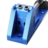 Aluminum Pocket Hole Jig System Kit Professional All-Metal Pocket Screw Jig Adjustable Hole Pitch 15° Angled Drill Guides
