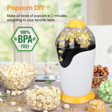 1200W Popcorn Machine Household Mini Electric Blower Automatic Popcorn Maker with A Swirl The Non-stick Liner DIY Corn Popper