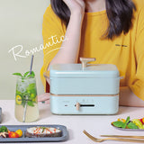 220V Electric Cooking Pot Portable Electric Lunch Box Split Type Multicooker Rice Cooker Hotpot  Skillet Fried Pan 0.8L