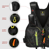 JARUSITE Fishing Life Jacket Multiple Pockets Floatation Vest Adults Buoyancy Waistcoat Fishing Wear Male Chest Pack Fishing