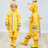 3-10Years Kids Cartoon Raincoat Outdoor Waterproof Jumpsuit One Piece Rainwear Coat Multicolor Unisex Children frog Giraffe Coat