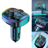 Car Bluetooth FM Transmitter Wireless V5.0 Handsfree Audio Receiver Auto MP3 Player Fast Charger Car Accessories