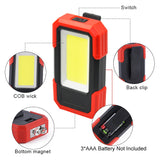 LED Work Light LED Magnetic Base  Clip Battery COB Flashlight Bright Handled Work Lamp For Car Repair Camping Emergency