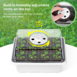 Plant Starter Tray Kit Indoor Gardening Supplies Nursery 12 Grid Flowers Vegetables Herb With Lid Adjustable Dome Base Yard Mini