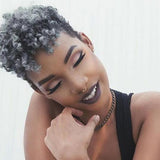 Wig short curly hair wig ladies small curly hair wig chemical fiber headgear