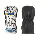 1PC Golf Headcover Cute Dalmatians Golf Club Head Cover for Driver Fairway Hybrid Clubs Leather Protector Wood Covers Number Tag