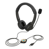Wired Headset Headphone USB with Microphone Adjustable Headband Earphone Volume Control Speaker Mic Mute Volume adjustment