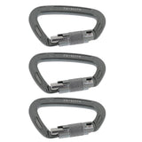 3 Pcs 24KN Aluminum Self-locking Carabiner D-Ring Keychain Survival Safety Equipment for Outdoor Camping Gear Climbing Acces