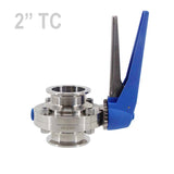 2"TC Stainless Steel Tri-clover Butterfly Valve Squeeze Trigger