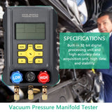 Pressure Gauge Refrigeration Digital Vacuum Pressure Manifold Tester Meter HVAC Temperature Tester Air Conditioning Diagnostic