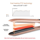 2 In 1 Hair Straightener Flat Rotating Hair Curlers Plate Heat Professional Hair Iron for PTC Hair Iron Hair Styling Tools