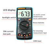 1Pcs ZT Digital Multimeters Portable AC/DC Ammeter Voltmeter Ohm LCD Display Backlight Multimeter Diode and Continuity Test