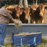 Multipurpose Horse Feeding Foldable Portable Zip Closure Storage Tote Hay Bale 600D Oxford Cloth Bag Blue Carry Hay Bag