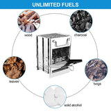 Camping Wood Stove Portable Folding Lightweight Stainless Steel Wood Stove Backpacking Stove for Outdoor Survival